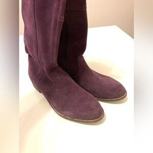 Purple suede boots
